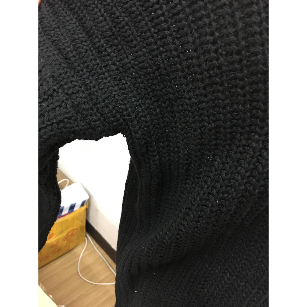 Sweater เสื้อไหมพรม ทรงสถักวยเนื้อดีอุ่น ยืดได้เยอะ สีดำพร้อมส่งจ้า สีดำ