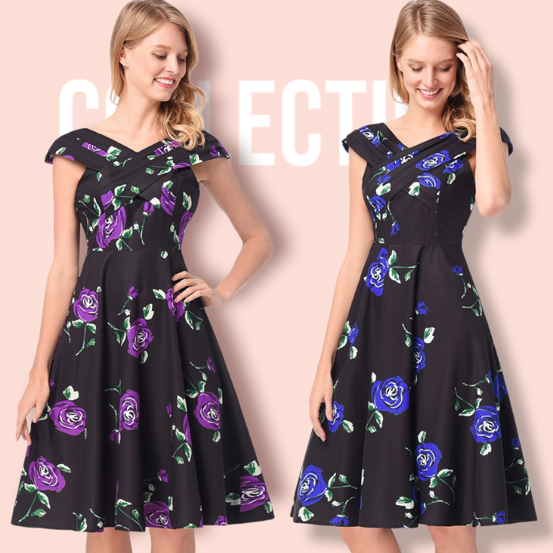 Dress4257 เดรสยาวสไตล์ยุโรป อกไขว้ ช่วงเอวเข้ารูป มีซิปข้างใส่ง่าย ผ้าไมโครลายดอกไม้เนื้อดีนุ่มใส่สบาย งานดีทรงดีเรียบหรูดูสวยแพง ใส่ออกงานได้ มี 2 โทนสี ม่วง, น้ำเงิน