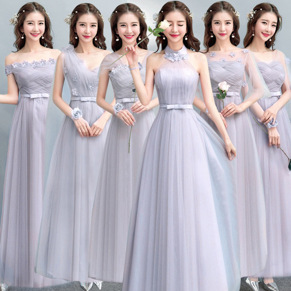 ชุดเพื่อนเจ้าสาว ชุดไปงานแต่งงาน ชุดเพื่อนเจ้าสาวสีเทา
