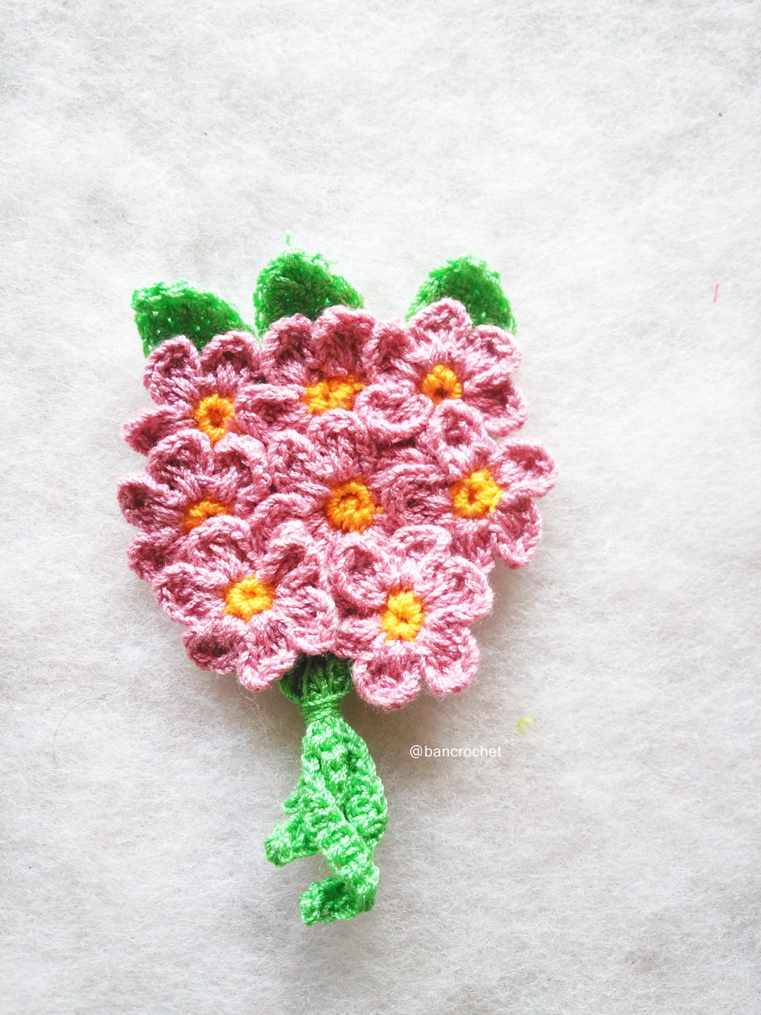 เฉพาะราคาส่ง ช่อดอกไม้จิ๋วถักโครเชต์ Mini flower bouquet crochet (only wholesale) สำเนา หลากสี 5 นิ้ว