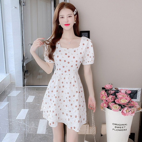 เดรสลูกไม้ เดรสชีฟองสวยๆ แขนสั้น By Meiyi women's clothing