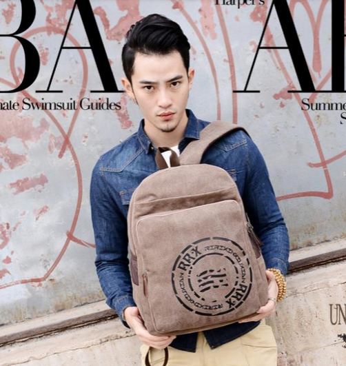 กระเป๋าเป้ กระเป๋าสะพายหลัง Backpack สไตล์ วินเทจ สีพื้น 6 สี แบบ คลาสสิค กระเป๋าเป้ ผู้หญิง ผู้ชาย ใช้ได้ ผ้าแคนวาส ซักทำความสะอาดได้ แบบสวย ราคาถูก 810059