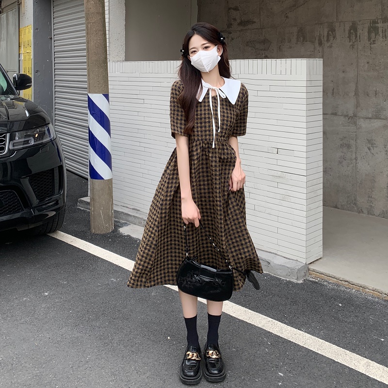 เดรสแขนสั้น มีไซส์ L-4XLอก 38-47 นิ้ว ใส่ได้ทั้งสาวหุ่นดีน่ารักจนถึงสาวอวบพลัสไซส์