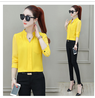 เสื้อเชิ้ตสีเหลือง เสื้อเชิ้ตสีเหลืองสวยๆ เสื้อเชิ้ตสีเหลืองผู้หญิง จัดส่งฟรีทั่วประเทศไทย