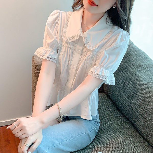เสื้อลูกไม้ แขนสั้น