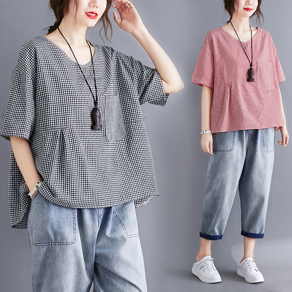 เสื้อผ้าฝ้าย เสื้อผ้าลินิน สไตล์ฤดูร้อน BY Lian Zhi Cotton and linen art สไตล์VINTAGE มีขนาดไซส์อกประมาณ 35-40 นิ้ว