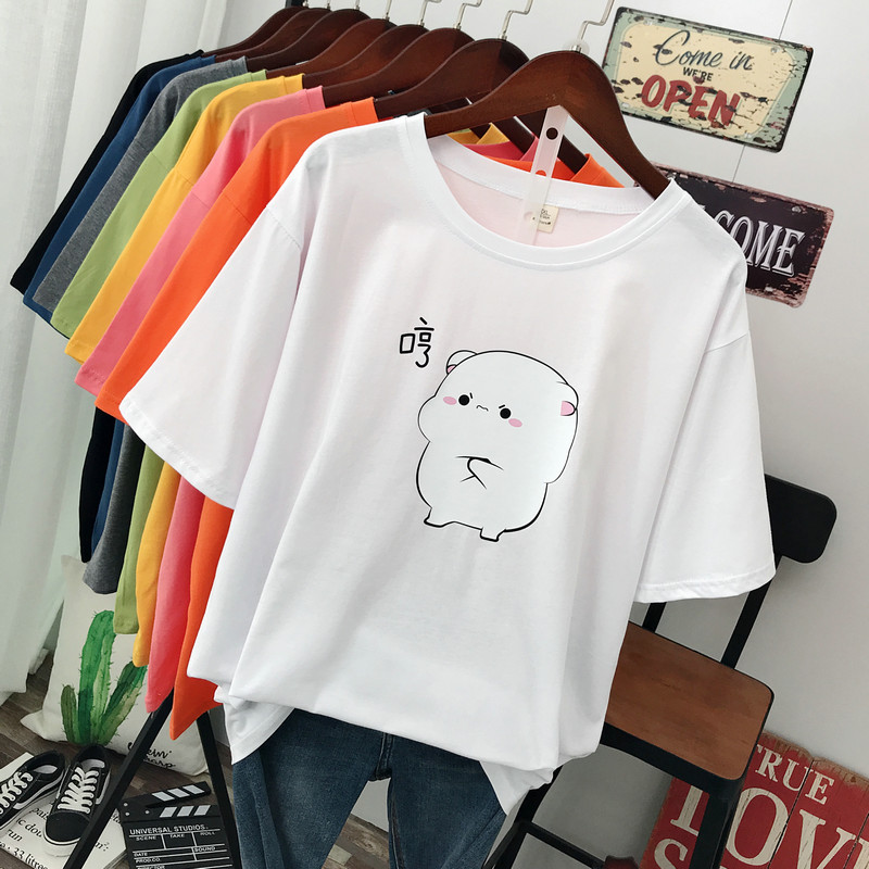 เสื้อยืดคอตตอน สกรีนลายน่ารัก มีหลากหลายสี ส่งฟรีทั่วไทย BY JIMIAO