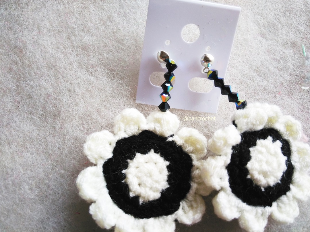 ต่างหูถักโครเชต์ crochet earrings หลากสี 4-6 นิ้ว