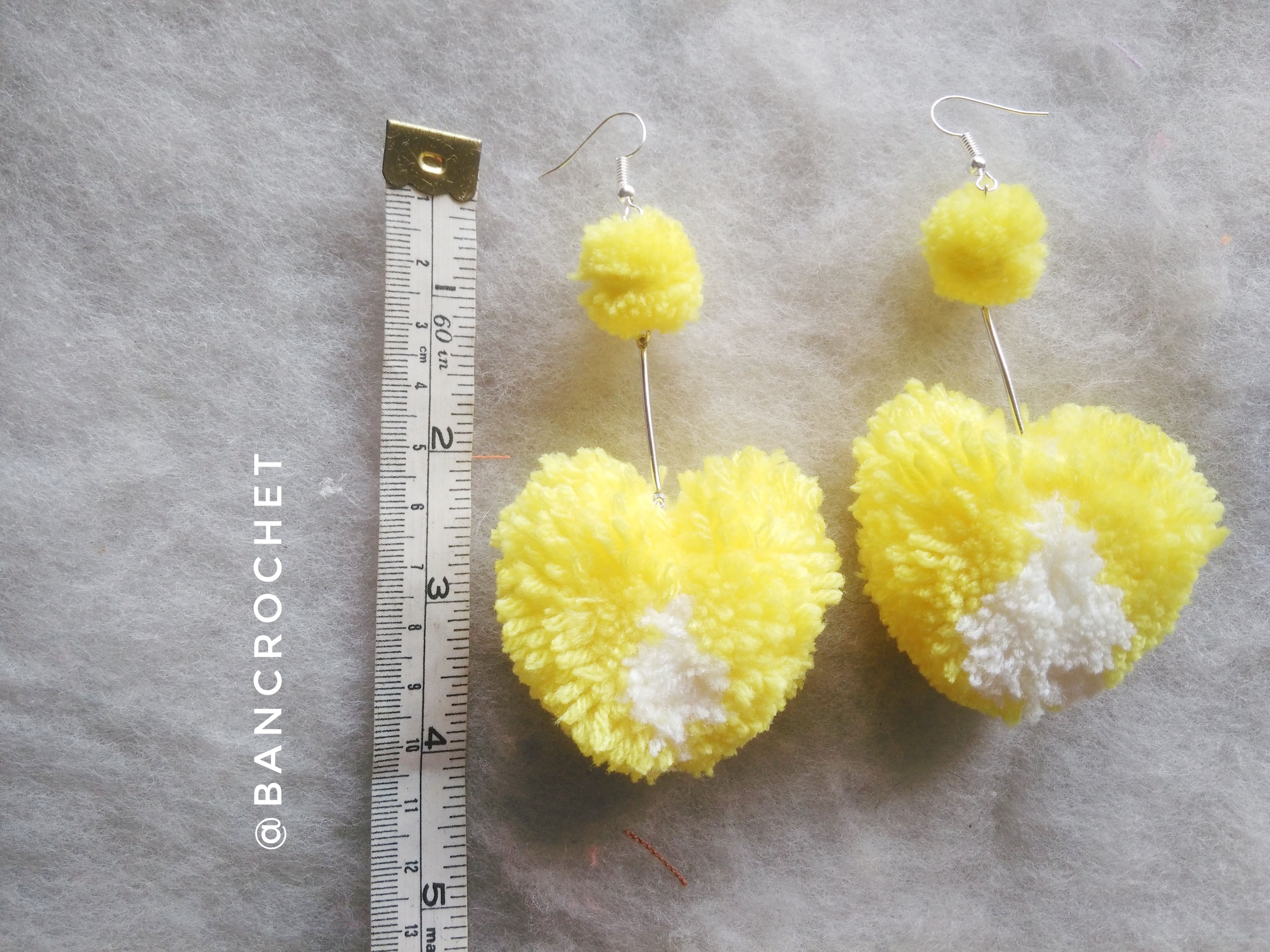 Bancrochet ต่างหูถักโครเชต์ crochet earring หลากสี 4-6 นิ้ว