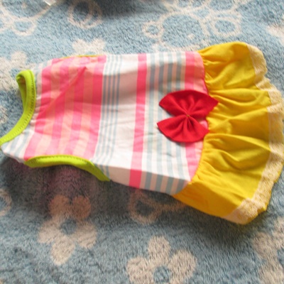 เสื้อน้องหมา-น้องแมวกระโปรงผ้ายืด คอ7" ยาว10" #444-010
