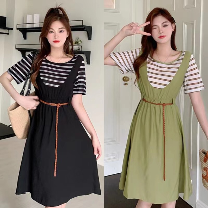 เดรสแขนสั้น มีไซส์ L-4XLอก 38-47 นิ้ว ใส่ได้ทั้งสาวหุ่นดีน่ารักจนถึงสาวอวบพลัสไซส์ จัดส่งฟรี! ทักแชทสั่งซื้อ