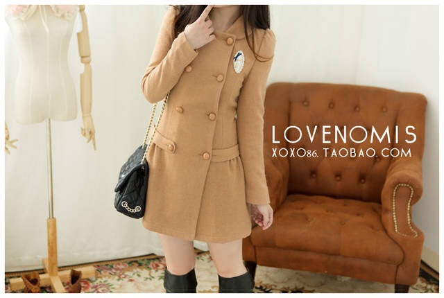 LADY COAT เสื้อโค้ทกันหนาว ทรงหวานๆ สไตล์เกาหลี พร้อมส่ง CAMEL