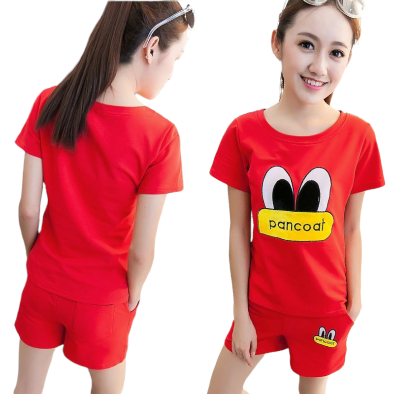 Set_bp1452 ชุดเซ็ท 2 ชิ้น(เสื้อ+กางเกง) เสื้อคอกลมแขนสั้นสกรีนลายด้านหน้า+กางเกงขาสั้นเอวยืดกระเป๋าข้าง ผ้าโพลีเอสเตอร์เนื้อนุ่มยืดขยายได้เยอะ **พร้อมส่งสีแดงสีเดียวค่ะ