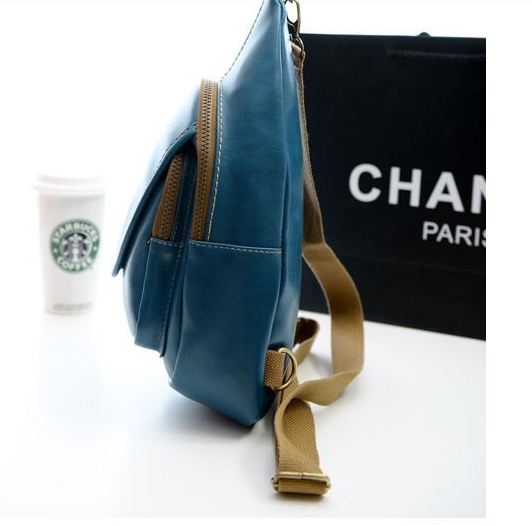 กระเป๋าคาดอก ผู้ชาย ผู้หญิงใช้ได้ กระเป๋าหนัง pu กันน้ำ แข็งแรงทนทาน สายสะพายผ้าแคนวาส อย่างดี กระเป๋าคาดด้านหน้า สวย เท่ มีสไตล์ 522347