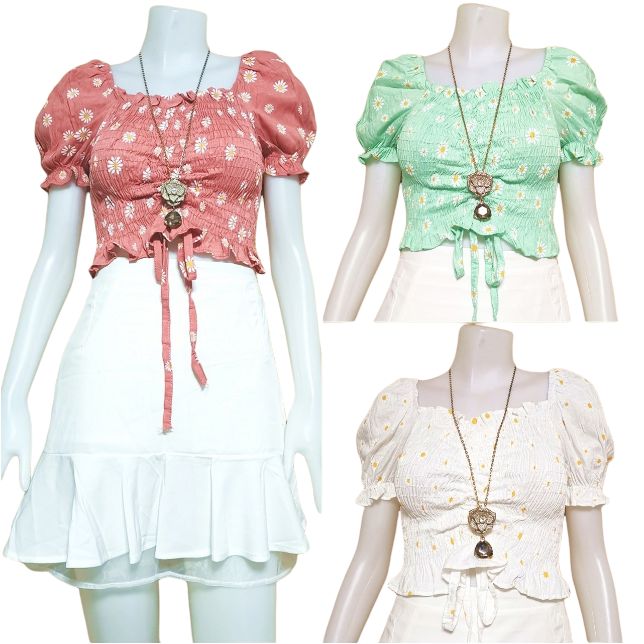 Blouse3892 รวมแบบเสื้อแฟชั่นวัยรุ่น เสื้อครอป เสื้อปาดไหล่ เสื้อสม็อค เสื้อรูดหน้า ผ้าไหมอิตาลี ผ้าชีฟอง งานแฟชั่นประตูน้ำ