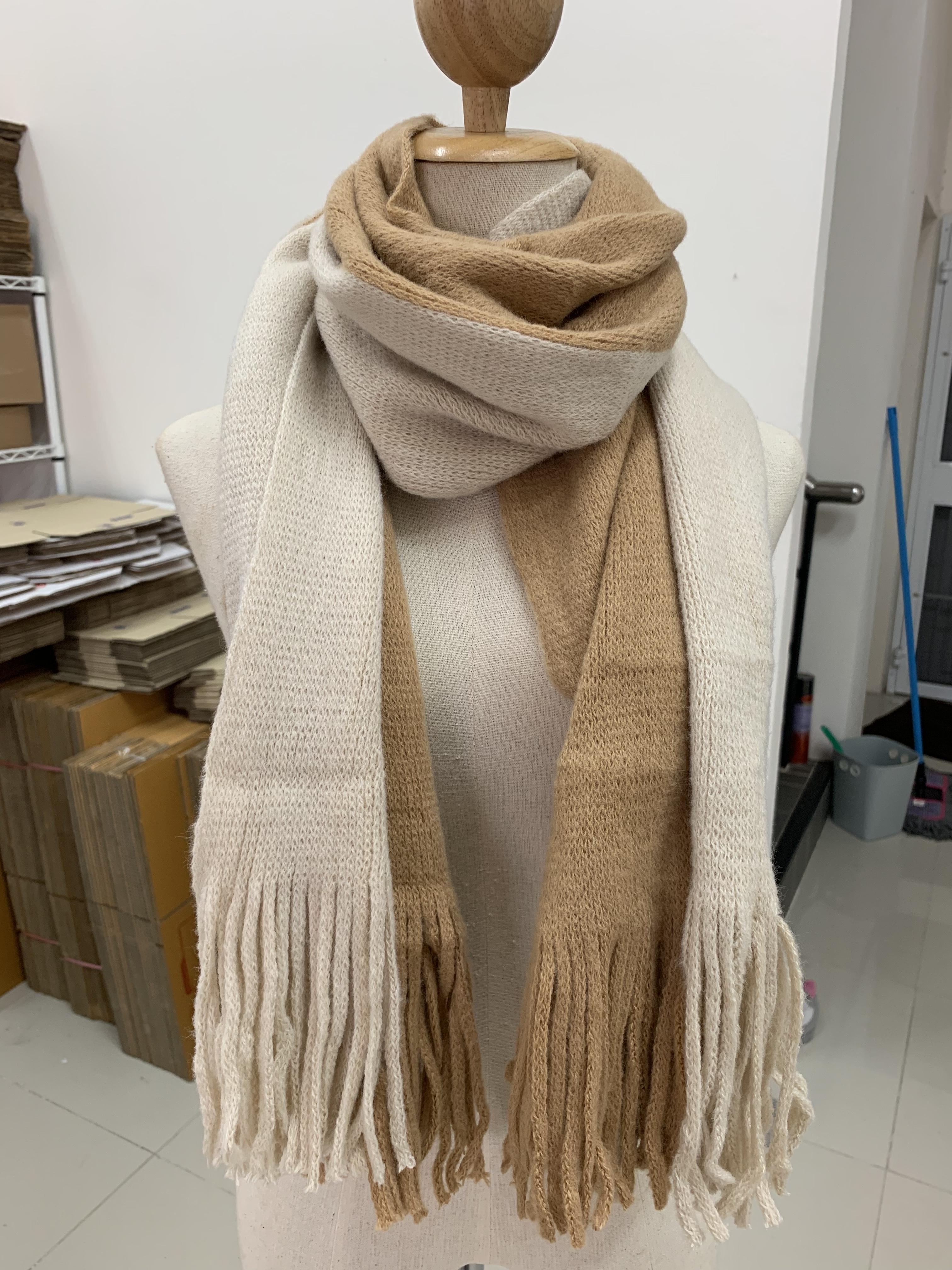 ผ้าพันคอไหมพรม ผืนใหญ่ สไตล์เกาหลี ผ้านุ่ม ใส่ได้ทั้งผู้ชายและผู้หญิง พร้อมส่ง same pic