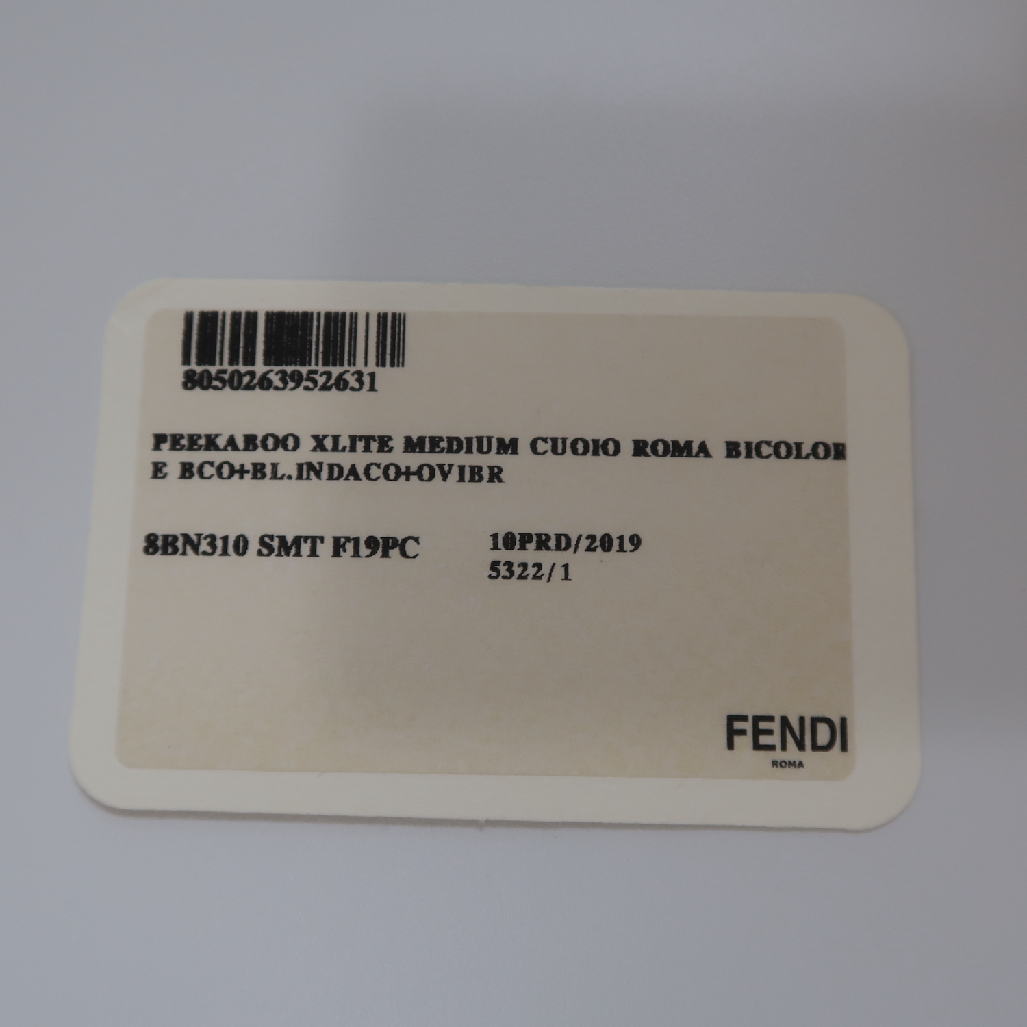 Fendi White Grained Calfskin X-Lite Peekaboo Medium GHW