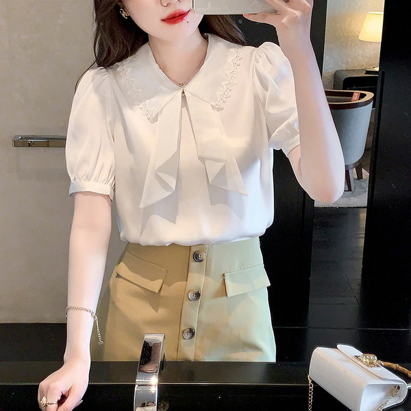 เสื้อลูกไม้ แขนสั้น