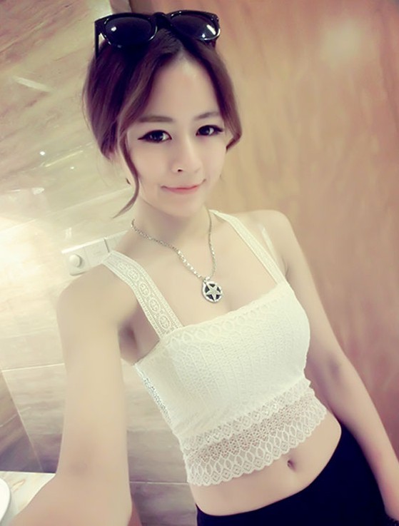 เสื้อครึ่งตัว แต่งลูกไม้ทั้งตัว เซ็กซี่ พร้อมส่ง ยืดหยุ่นใส่สบาย black,white