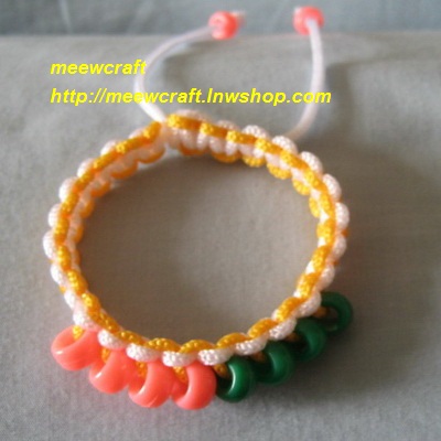 สร้อยข้อมือเชือกร่มแบบเลื่อนได้#Bra047 size6.3"