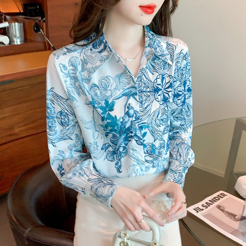 เสื้อเชิ้ตผู้หญิงแขนยาว เสื้อเชิ้ตผู้หญิงใส่ทํางาน 390 บาทต่อชิ้น ฟรีค่าจัดส่ง