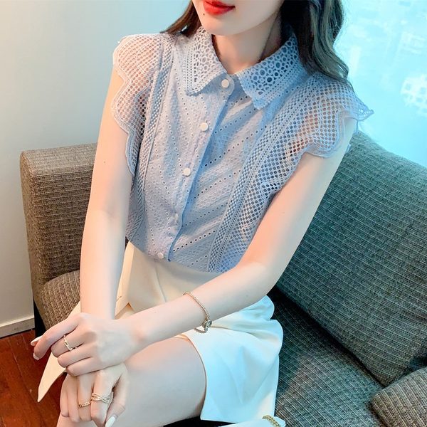 เสื้อลูกไม้ แขนสั้น