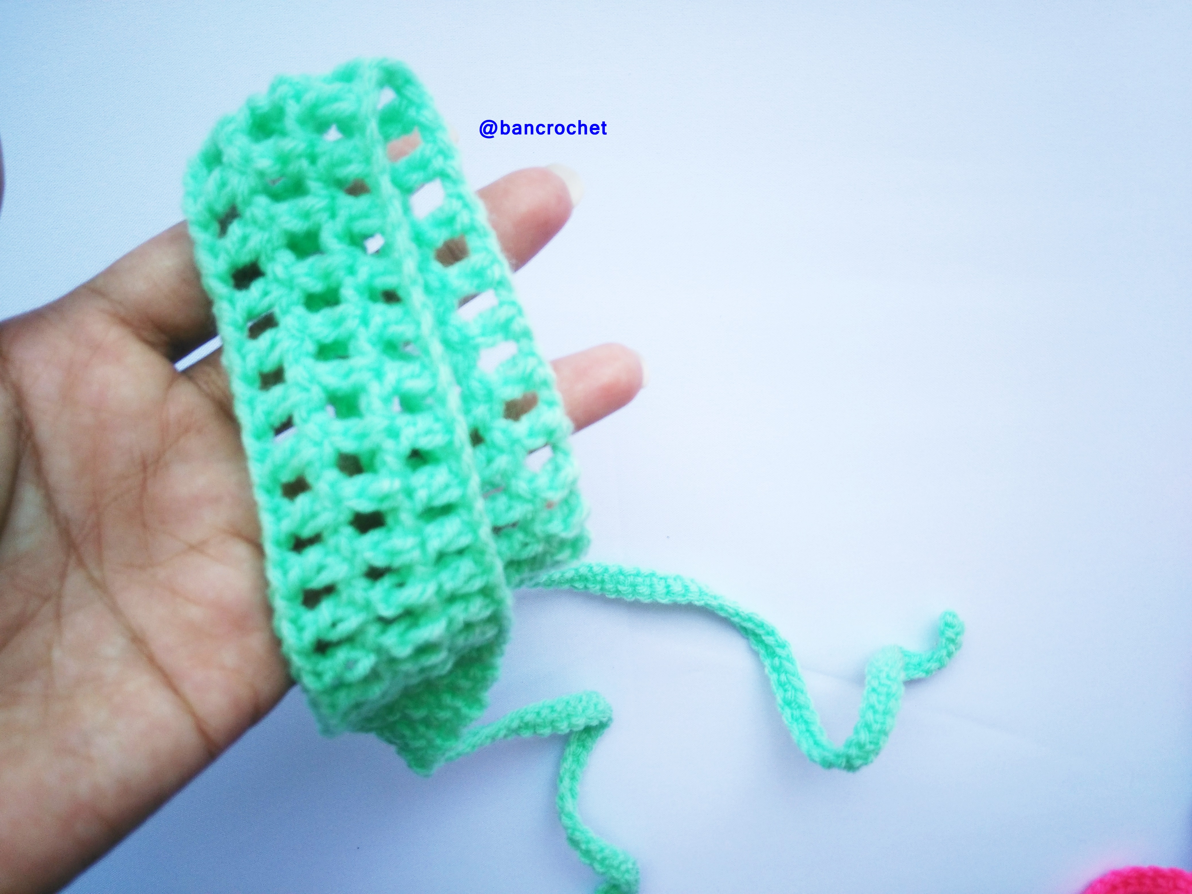 Bancrochet ที่คาดผมถักโครเชต์ crochet headband เขียวมิ้นท์ 1-1.5*13 inch