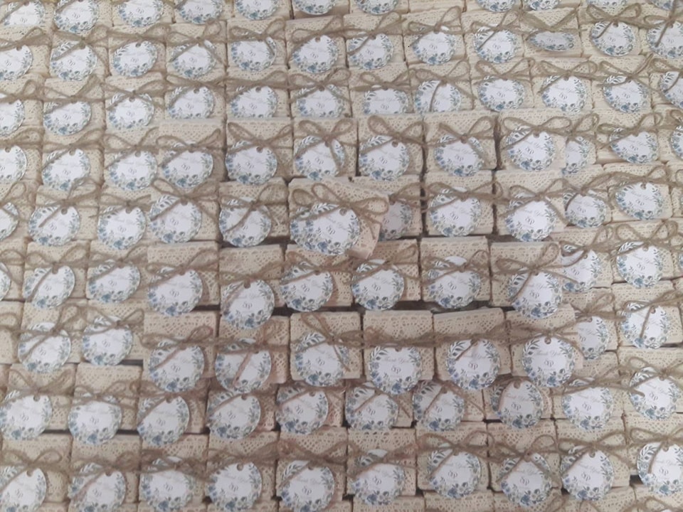 ชุดสบู่น้ำนมข้าวตกแต่งผ้าลูกไม้