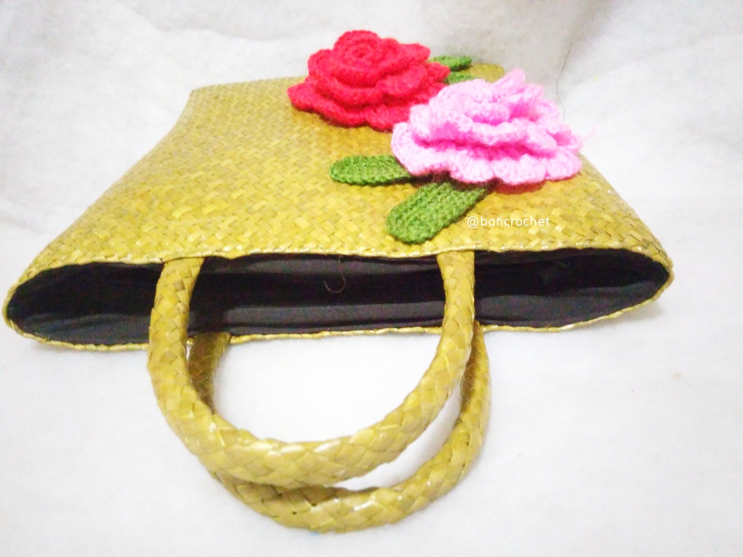 กระเป๋ากระจูดสาน ขนาด 11*5*10 นิ้ว basket weave bags น้ำตาล 11*5*10