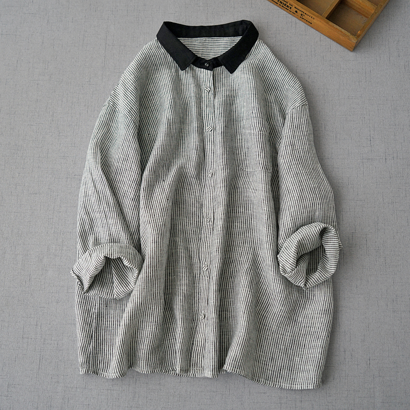 เสื้อลินิน เสื้อผ้าฝ้ายลินิน เสื้อเชิ้ตผ้าลินิน S M l XL จากแบรนด์ ZIMO