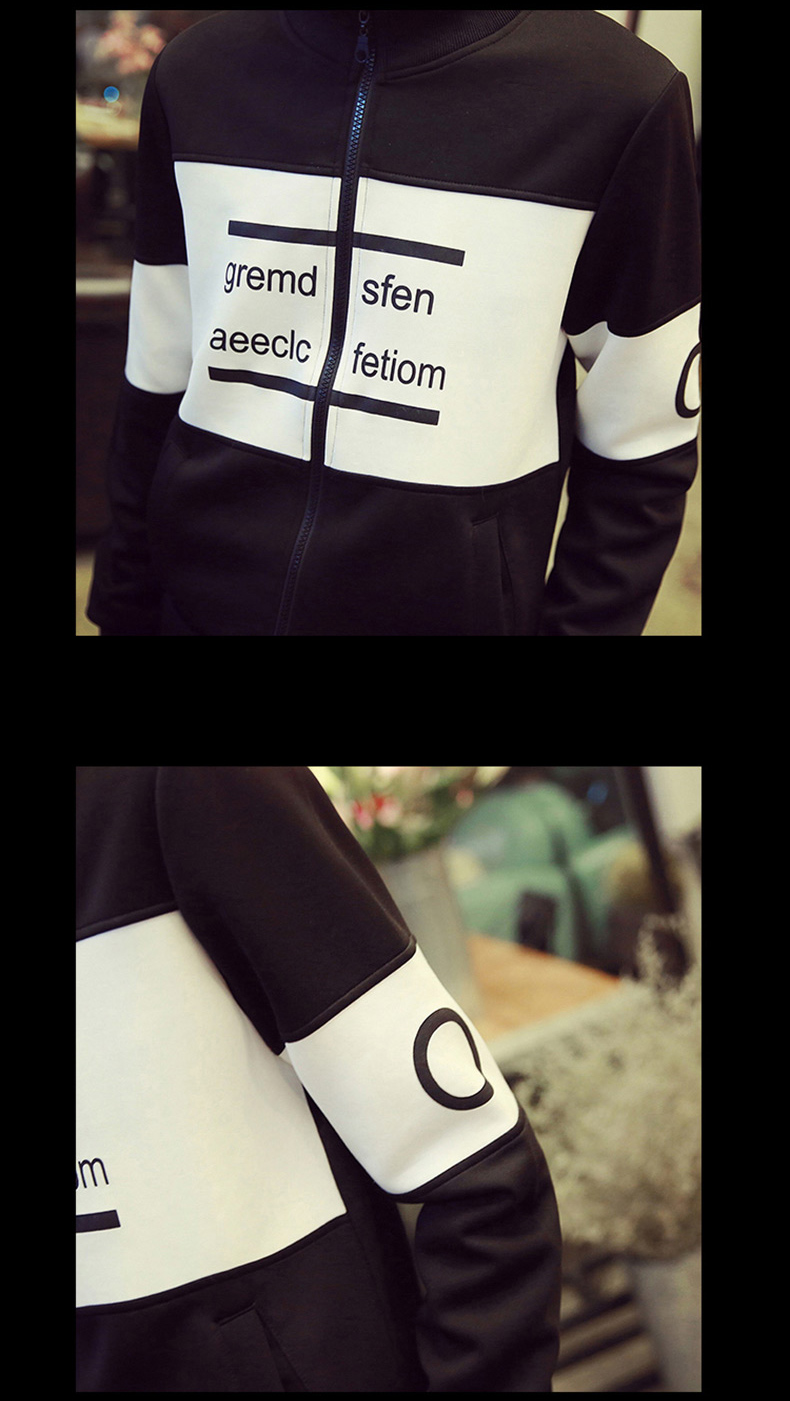 เสื้อคลุมผู้ชาย สไตล์เกาหลี สีดำ+ขาวหม่นเกือบเทา ทรงสวย ผ้าวอร์ม same pic L