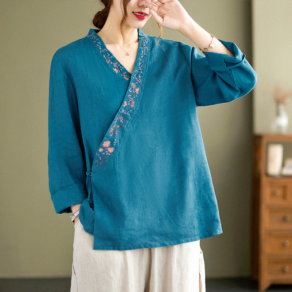 เสื้อลินิน เสื้อผ้าฝ้ายลินิน เสื้อเชิ้ตผ้าลินิน BY Zimo