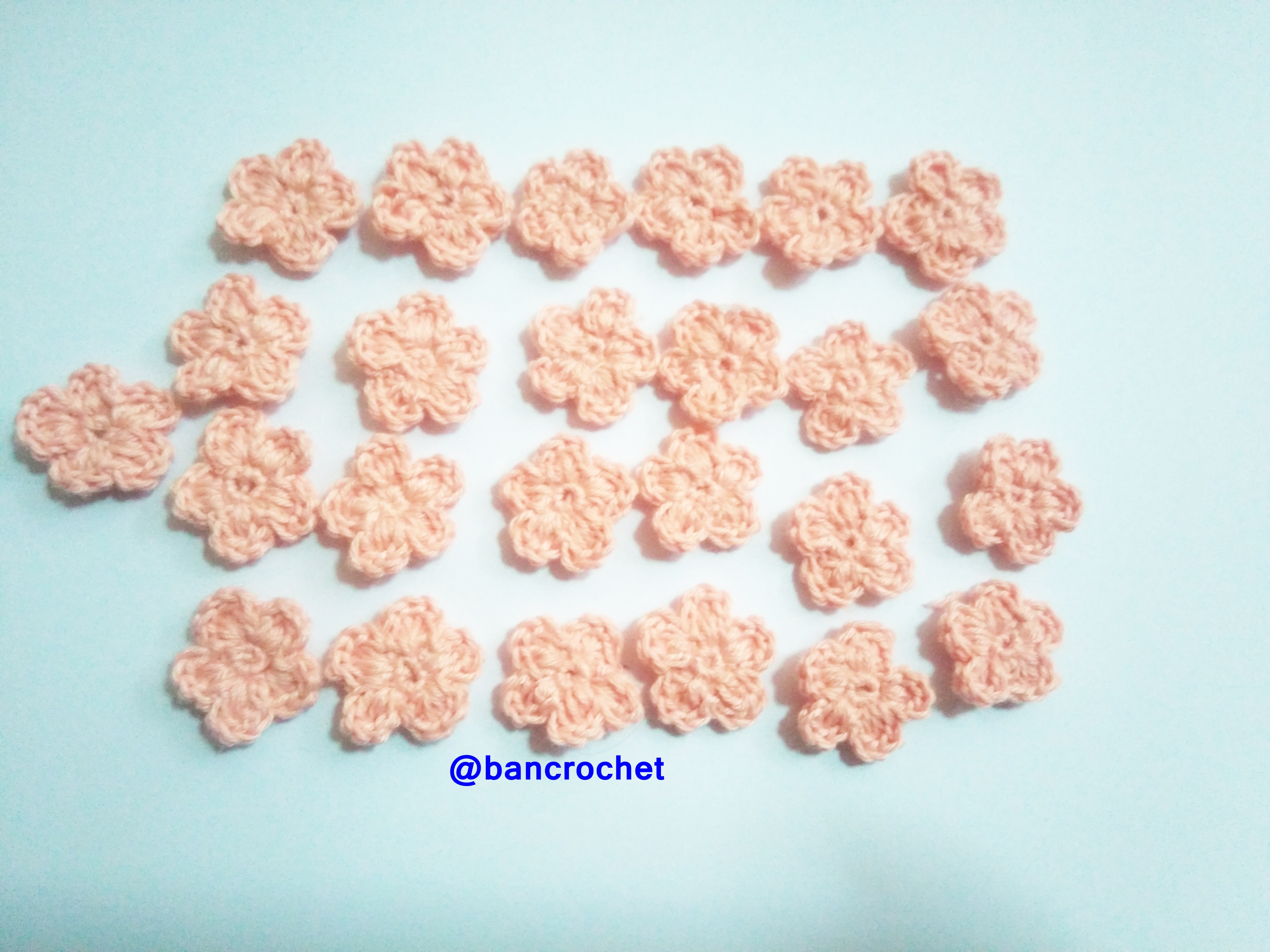 Bancrochet ดอกไม้ถักโครเชต์ crochet flowers โอรส 1.5 cm