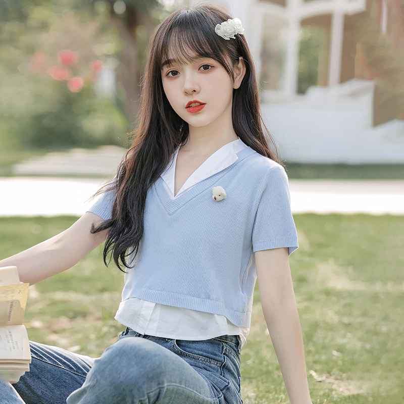 เสื้อผ้าวัยรุ่นเกาหลี เสื้อยืดวัยรุ่นผู้หญิง มีขนาด S M L XL
