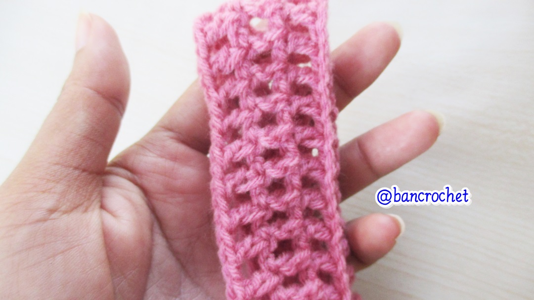 Bancrochet ที่คาดผมถักโครเชต์ crochet headband ชมพูกะปิ 1-1.5*13 inch