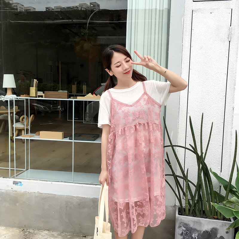 Dress4594 เดรส 2 ชิ้น เดรสลูกไม้ยาวทรงปล่อย+เดรสตัวในผ้าคอตตอนเนื้อดีหนานุ่มยืดหยุ่นสูง งานดีทรงดีลายสวย ดีเทลน่ารักหวานๆ ใส่เก๋ๆ ได้บ่อย มี 2 สี น้ำตาลครีม, ขาวชมพู