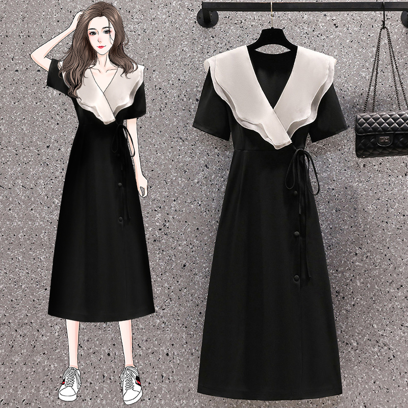 เดรสแขนสั้น มีไซส์ L-4XLอก 38-47 นิ้ว ใส่ได้ทั้งสาวหุ่นดีน่ารักจนถึงสาวอวบพลัสไซส์