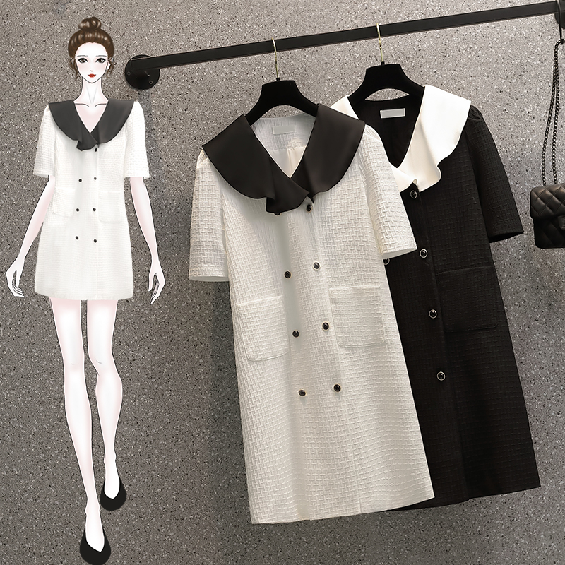 เดรสแขนสั้น มีไซส์ L-5XLอก 38-48 นิ้ว ใส่ได้ทั้งสาวหุ่นดีน่ารักจนถึงสาวอวบพลัสไซส์