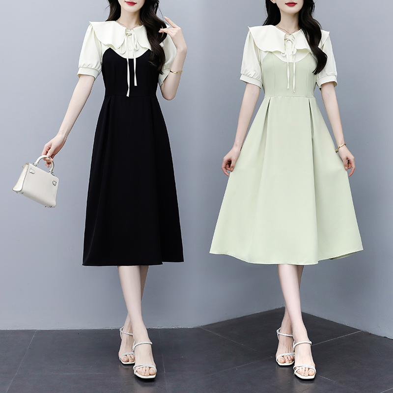 เดรสแขนสั้น มีไซส์ L-4XLอก 38-47 นิ้ว ใส่ได้ทั้งสาวหุ่นดีน่ารักจนถึงสาวอวบพลัสไซส์ จัดส่งฟรี! ทักแชทสั่งซื้อ