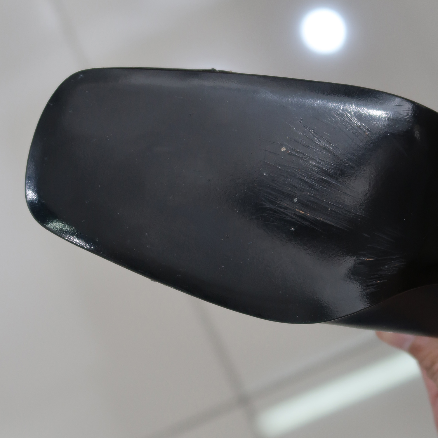 Chanel Black Calf Leather Patent Cap Toe Pumps Size 38.5