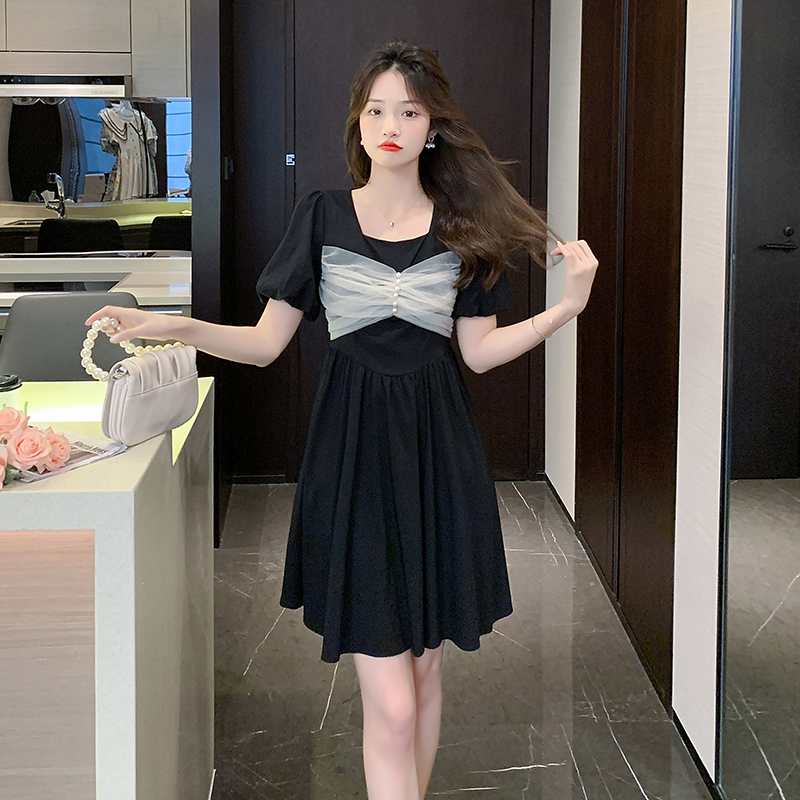 เดรสลูกไม้ เดรสชีฟองสวยๆ แขนสั้น By Meiyi women's clothing