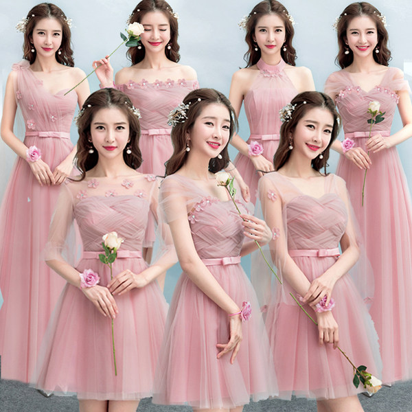 ชุดเพื่อนเจ้าสาวสีชมพู ชุดเพื่อนเจ้าสาว ชุดไปงานแต่งงาน