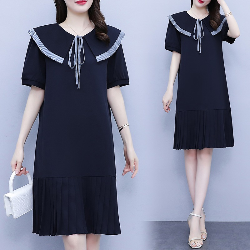 เดรสแขนสั้น มีไซส์ L-5XLอก 38-48 นิ้ว ใส่ได้ทั้งสาวหุ่นดีน่ารักจนถึงสาวอวบพลัสไซส์