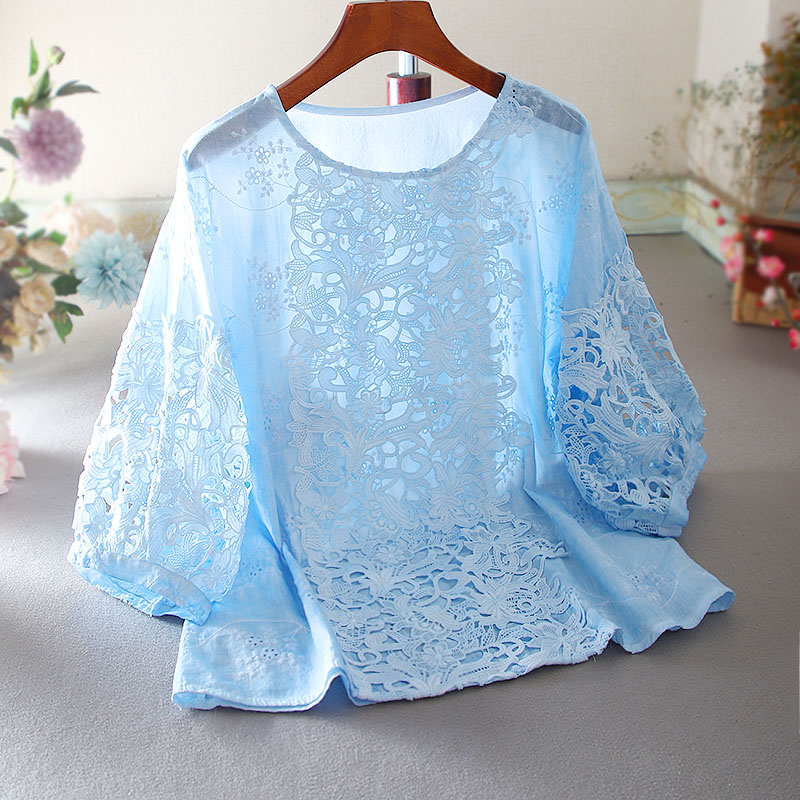 เสื้อลินิน เสื้อผ้าฝ้ายลินิน เสื้อเชิ้ตผ้าลินิน ปักลายสวยๆด้วยด้าย สไตล์VINTAGE