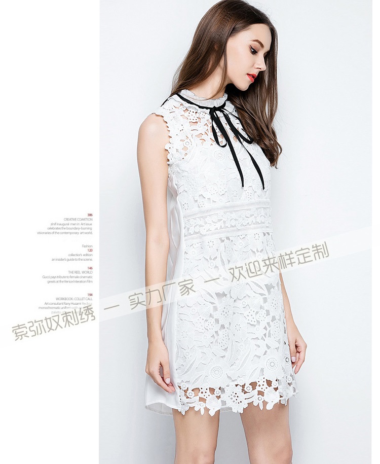 Dress4559 เดรสลูกไม้คอระบายสีขาว ผ้าลูกไม้ฉลุเนื้อดีหนาลายสวยเกรดพรีเมียม มีซับในอย่างดีทั้งชุด งานดีทรงดีลายสวย เรียบหรูดูแพงใส่ได้ทุกโอกาส ใส่เที่ยว/ใส่ทำงาน/ใส่ออกงานได้