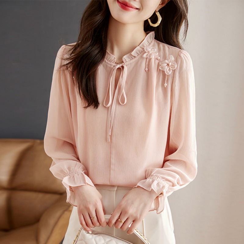เสื้อเชิ้ตผู้หญิงแขนยาว เสื้อเชิ้ตผู้หญิงใส่ทํางาน 390 บาทต่อชิ้น ฟรีค่าจัดส่ง