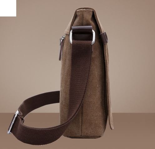 กระเป๋าสะพายข้าง กระเป๋า ผ้าแคนวาส ผ้ายีนส์ ผู้ชาย ใส่ของกระจุกกระจิก กระเป๋าสะพาย แนวตั้ง ใส่ Ipad ได้ แต่ง ตะเข็บ แบบเท่ ๆ มีดีไซน์ 713125