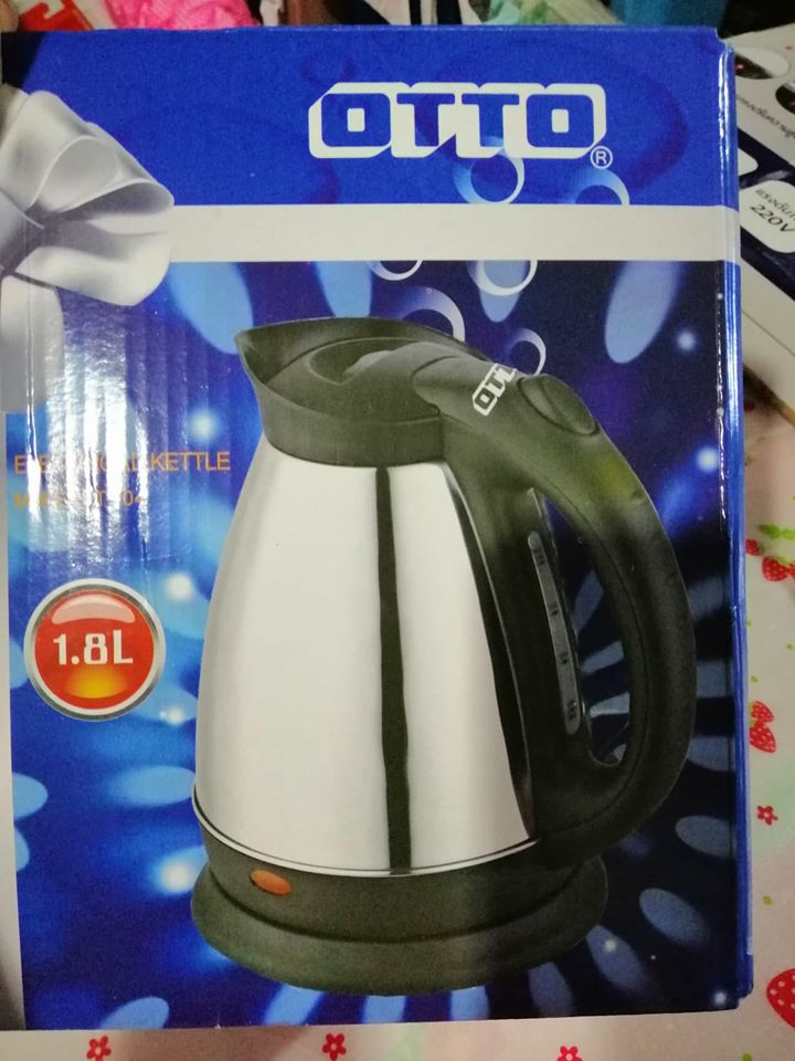 ใหม่ กาต้มน้ำไร้สาย สเตนเลส 1.8 ลิตร OTTO รุ่น PT-104