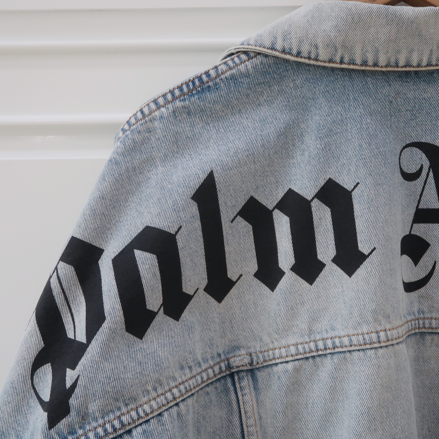 Palm Angels Blue Denim Logo Jackets