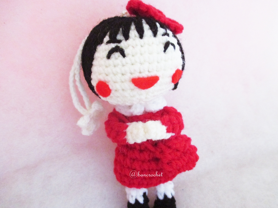 พวงกุญแจมารูโกะถักไหมพรม ขนาด 4 นิ้ว maroko crochet keychain 4 inch